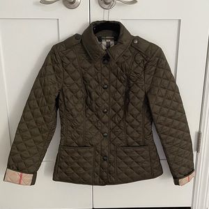 Burberry Quilted Jacket in Olive Green
